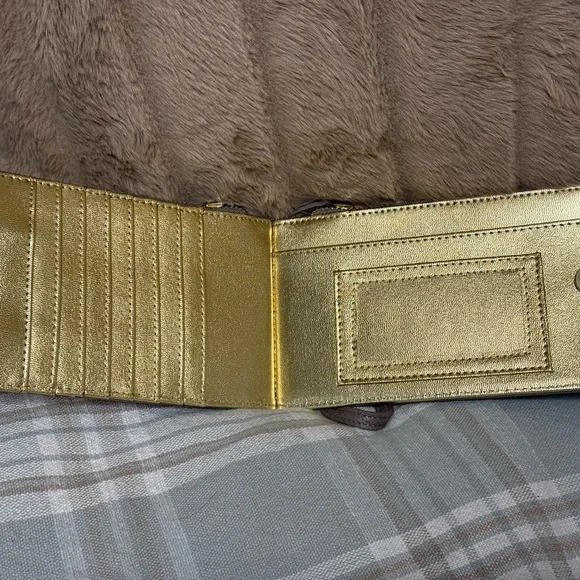 Steve Madden Taupe Wristlet with Pink and Cream Card Slots - Picture 3 of 3